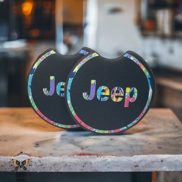 Jeep Girl Car Coaster Set | 2 Pack | Car Accessories - Picture 4 of 14